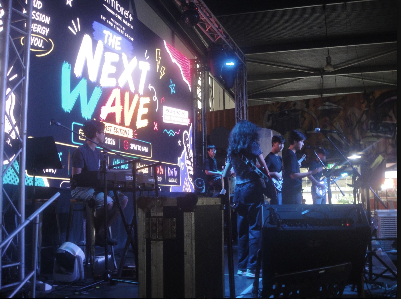 Young musicians performing live at The Next Wave